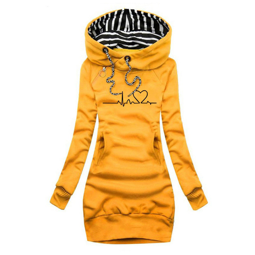 Mia | Kjole-Pulli med hjerteslagsprint