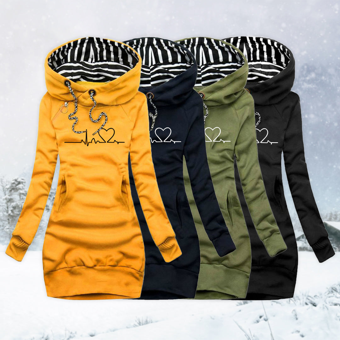 Mia | Kjole-Pulli med hjerteslagsprint